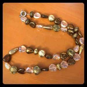 Amanda Pearl brass and semi precious necklace